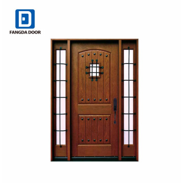 Fangda country style woodgrain rustic exterior doors